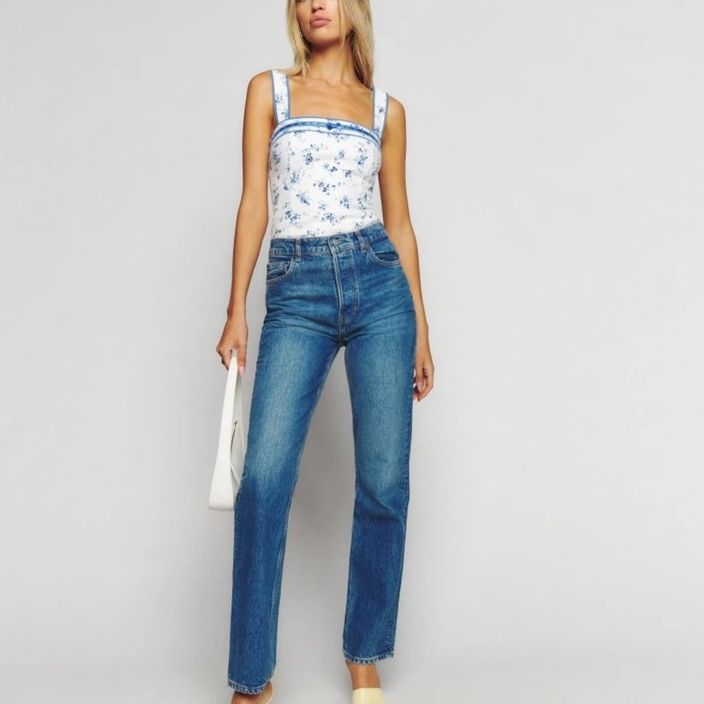 Reformation - Eloise Linen Top (Orlaya, Size 0)